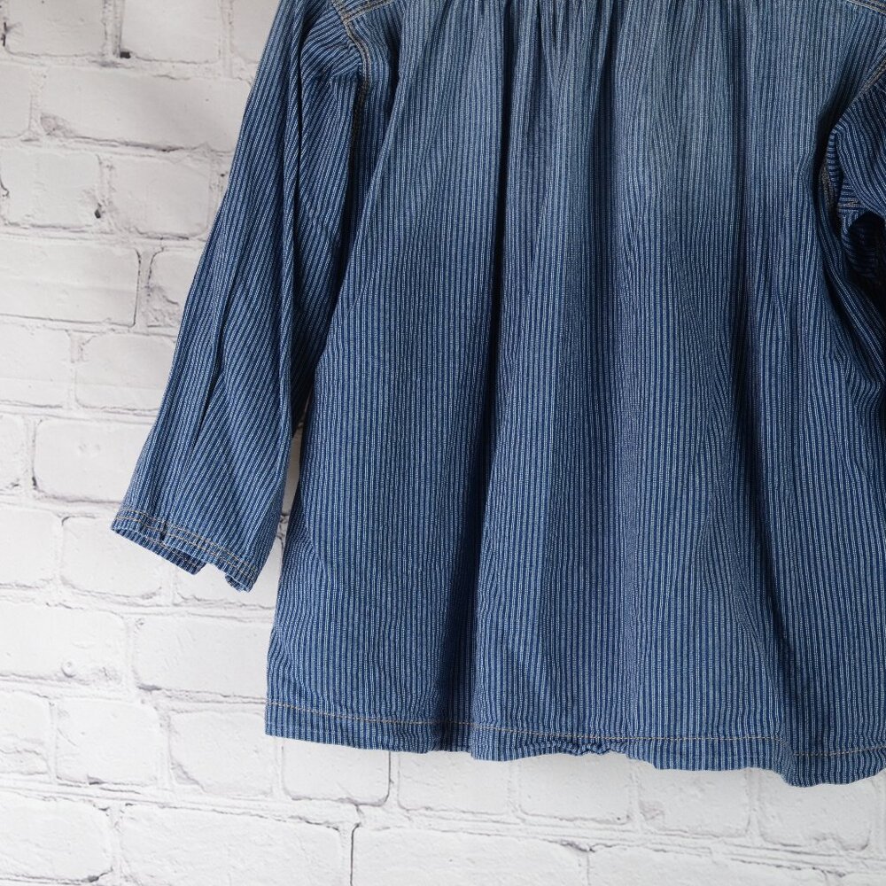 CURRENT/ELLIOTT Pintuck Chambray Railroad Stripe Shirt - Picture 4 of 10